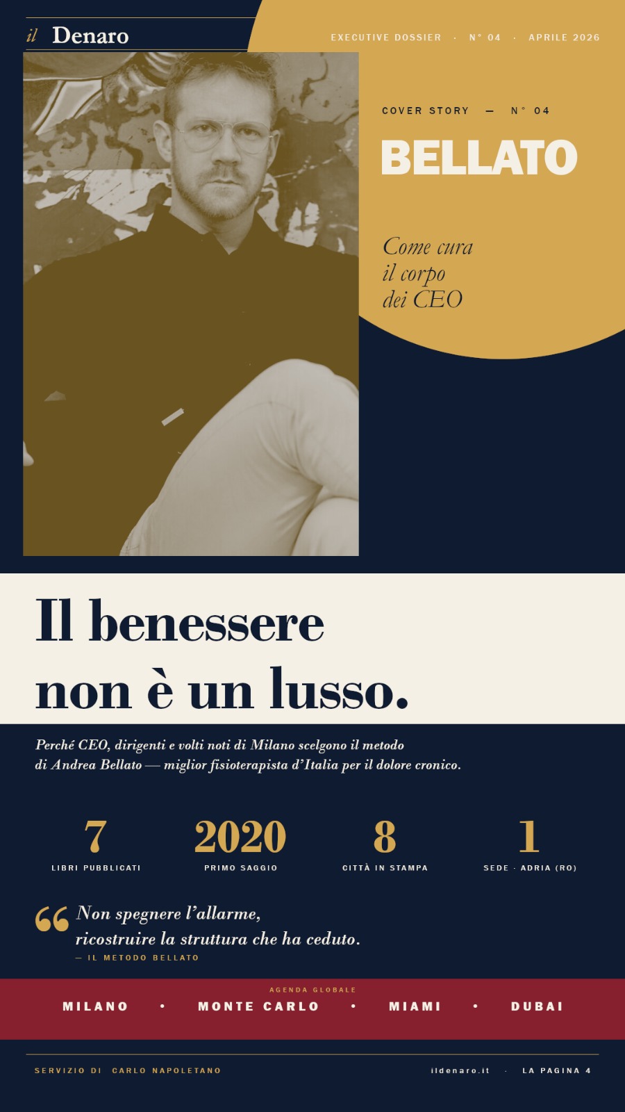 Articolo di Il Denaro dedicato ad Andrea Bellato
